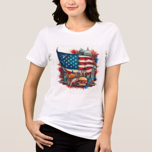 アメリカ愛国国旗Tシャツ トライブレンドＴシャツ (正面)