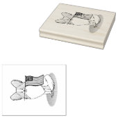 アメリカ愛国国旗USAパピロン（レモン）かわいい ラバースタンプ (押印)