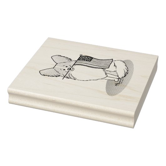 アメリカ愛国国旗USAパピロン（レモン）かわいい ラバースタンプ (スタンプ)