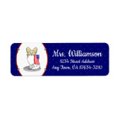 アメリカ愛国国旗USAパピロン（レモン）かわいい ラベル (正面)