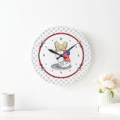 アメリカ愛国国旗USAパピロン（レモン）かわいい ラージ壁時計 (ホーム)