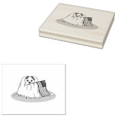 アメリカ愛国国旗USAマルチーズ犬 – かわいい ラバースタンプ (押印)