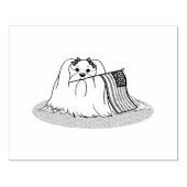 アメリカ愛国国旗USAマルチーズ犬 – かわいい ラバースタンプ (インプリント)