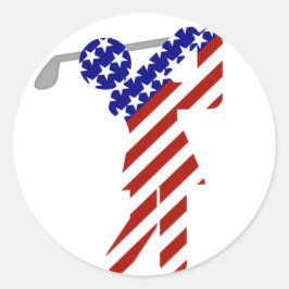 アメリカ愛国女性ゴルフ ラウンドシール