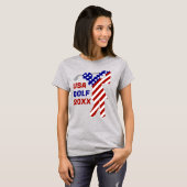 アメリカ愛国女性ゴルフ Tシャツ (正面フル)