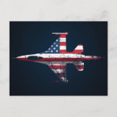 アメリカ愛国心あふれるジェット戦闘機飛行機誕生日 ポストカード (正面)
