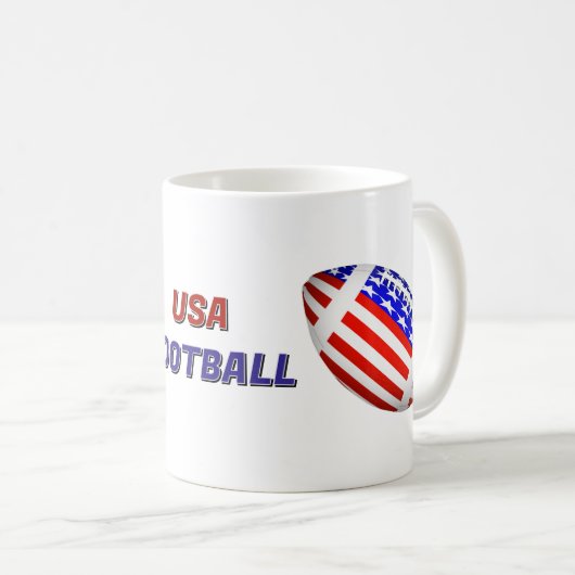 アメリカ愛国心あふれるフットボール コーヒーマグカップ (正面右)