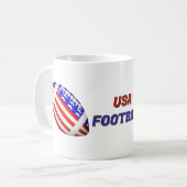 アメリカ愛国心あふれるフットボール コーヒーマグカップ (正面左)