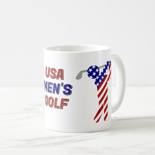アメリカ愛国心あふれるメンズゴルフ コーヒーマグカップ (正面右)