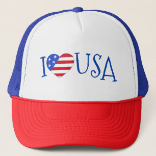アメリカ愛国心が大好き7月4日アメリカ国旗のハート キャップ