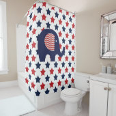 アメリカ愛国心に富んだ象の星 シャワーカーテン (インサイチュ)