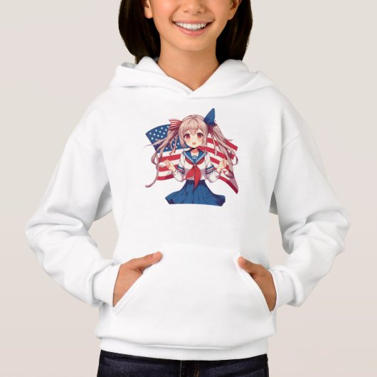 アメリカ愛国心のあるアニメの少女 (正面)