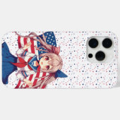 アメリカ愛国心のあるアニメの少女 Case-Mate iPhoneケース (裏面 (横))