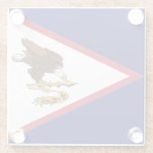 アメリカ愛国心のあるサモア国旗 ガラスコースター (裏面)