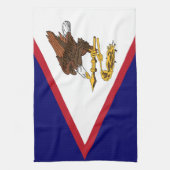アメリカ愛国心のあるサモア国旗 キッチンタオル (縦)