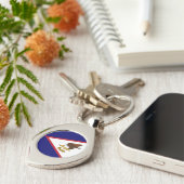 アメリカ愛国心のあるサモア国旗 キーホルダー (側面)