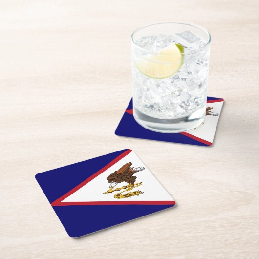 アメリカ愛国心のあるサモア国旗 スクエアペーパーコースター (インサイチュ)