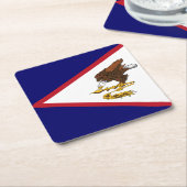 アメリカ愛国心のあるサモア国旗 スクエアペーパーコースター (アングル)