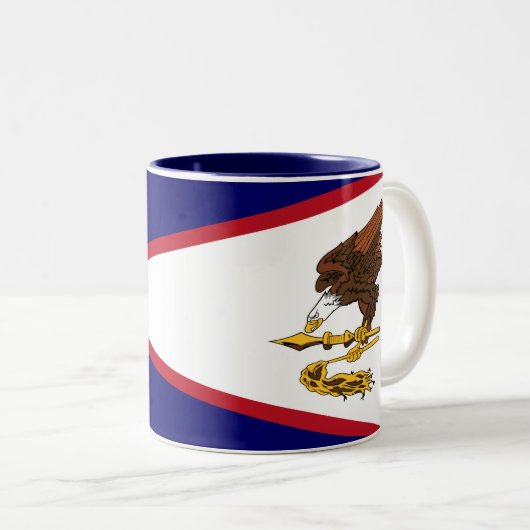 アメリカ愛国心のあるサモア国旗 ツートーンマグカップ (正面右)