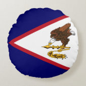 アメリカ愛国心のあるサモア国旗 ラウンドクッション (正面)