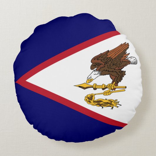 アメリカ愛国心のあるサモア国旗 ラウンドクッション (裏面)