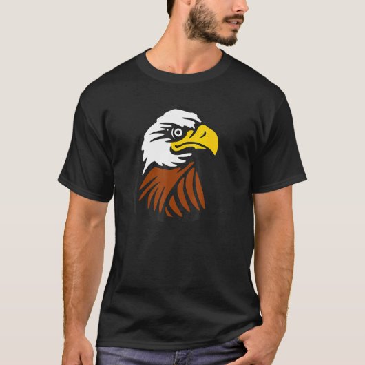 アメリカ愛国心のあるハゲのイーグル Tシャツ (正面)