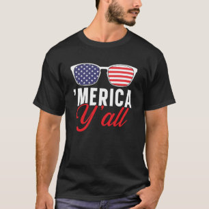 アメリカ愛国心のある7月4日アメリカ国旗3 Tシャツ