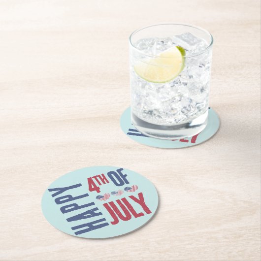 アメリカ愛国心のある7月4日パーティー ラウンドペーパーコースター (インサイチュ)