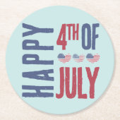 アメリカ愛国心のある7月4日パーティー ラウンドペーパーコースター (正面)