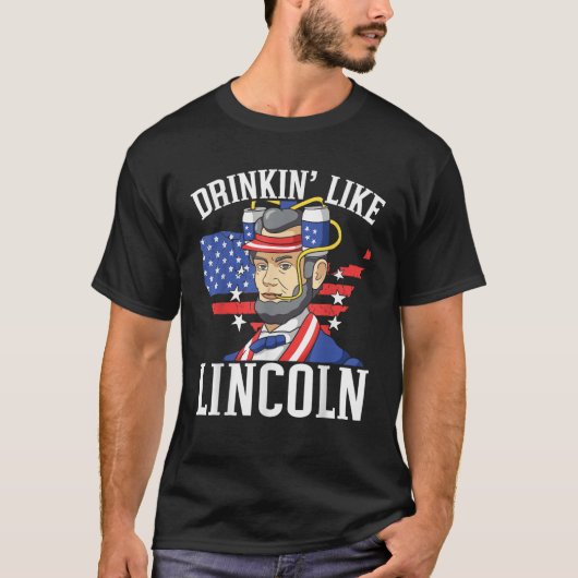 アメリカ愛国心のある7月4日米国国旗 Tシャツ (正面)