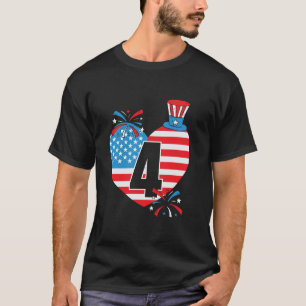 アメリカ愛国心のある7月4日米国国旗 Tシャツ
