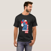 アメリカ愛国心のある7月4日米国国旗 Tシャツ (正面フル)