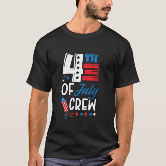 アメリカ愛国心のある7月4日米国国旗 Tシャツ (正面)