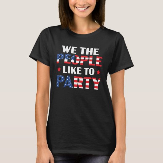 アメリカ愛国心のある7月7日米国国旗4 Tシャツ (正面)
