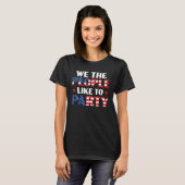 アメリカ愛国心のある7月7日米国国旗4 Tシャツ (正面フル)