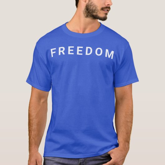 アメリカ愛国心のミニマルデザイン 自由 Tシャツ (正面)