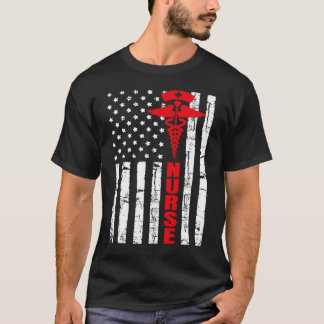 アメリカ愛国心アメリカ国旗の登録ナース4th J Tシャツ