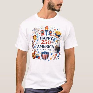 アメリカ愛国心イーグルお祝い Tシャツ