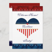 アメリカ愛国心ウェルカムホームパーティー招待状 招待状 (正面/裏面)