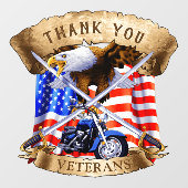 アメリカ愛国心バイクライダー退役軍人に感謝 ウィンドウサイン (シート)