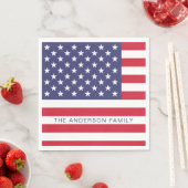 アメリカ愛国心パーソナライズされた旗 スタンダードランチョンナプキン (インサイチュ)