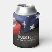 アメリカ愛国心パーソナライズされた旗 缶クーラー (缶正面)