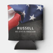 アメリカ愛国心パーソナライズされた旗 缶クーラー (裏面)