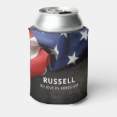 アメリカ愛国心パーソナライズされた旗 缶クーラー (缶裏面)