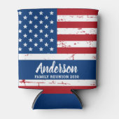 アメリカ愛国心パーソナライズされた満州旗 缶クーラー (正面)