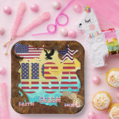 アメリカ愛国心 ペーパープレート (パーティー)