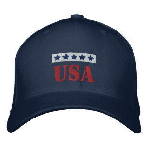 アメリカ愛国心 刺繍入りキャップ