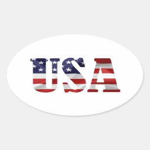 アメリカ愛国心 楕円形シール