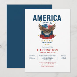 アメリカ愛国心 250周年家族再会USAイーグル 招待状