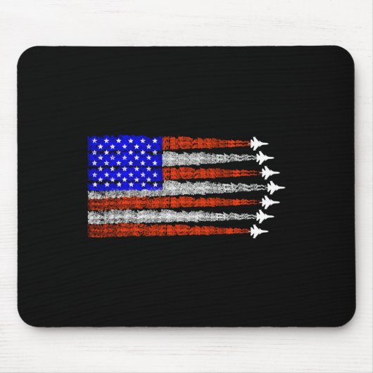 アメリカ愛国戦闘機USAフラグ7月4日 マウスパッド (正面)